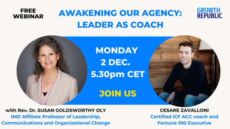 Awakening Our Agency. Leader as Coach: join our free webinar